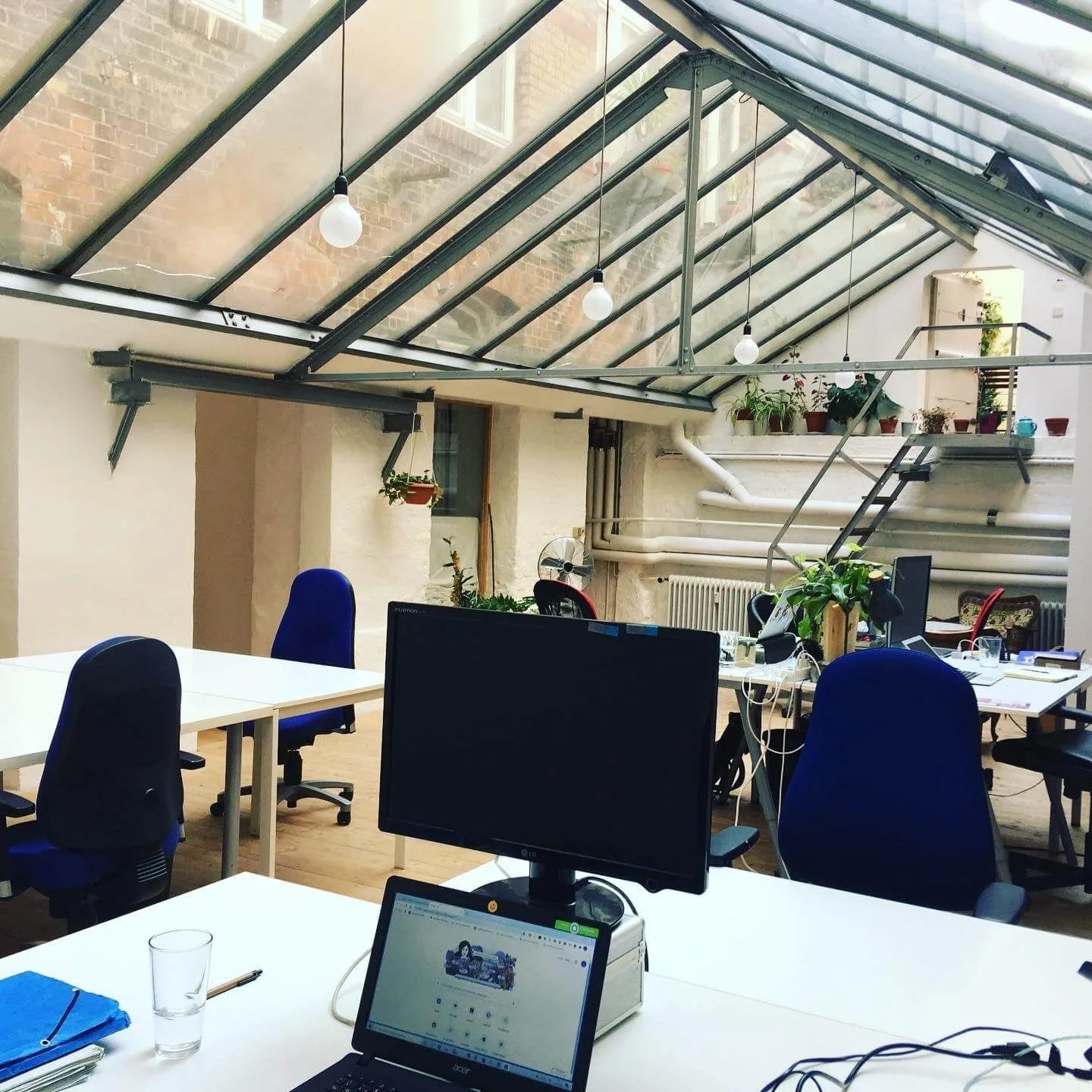 Coworking Glashaus, Großraumbüro, Berlin