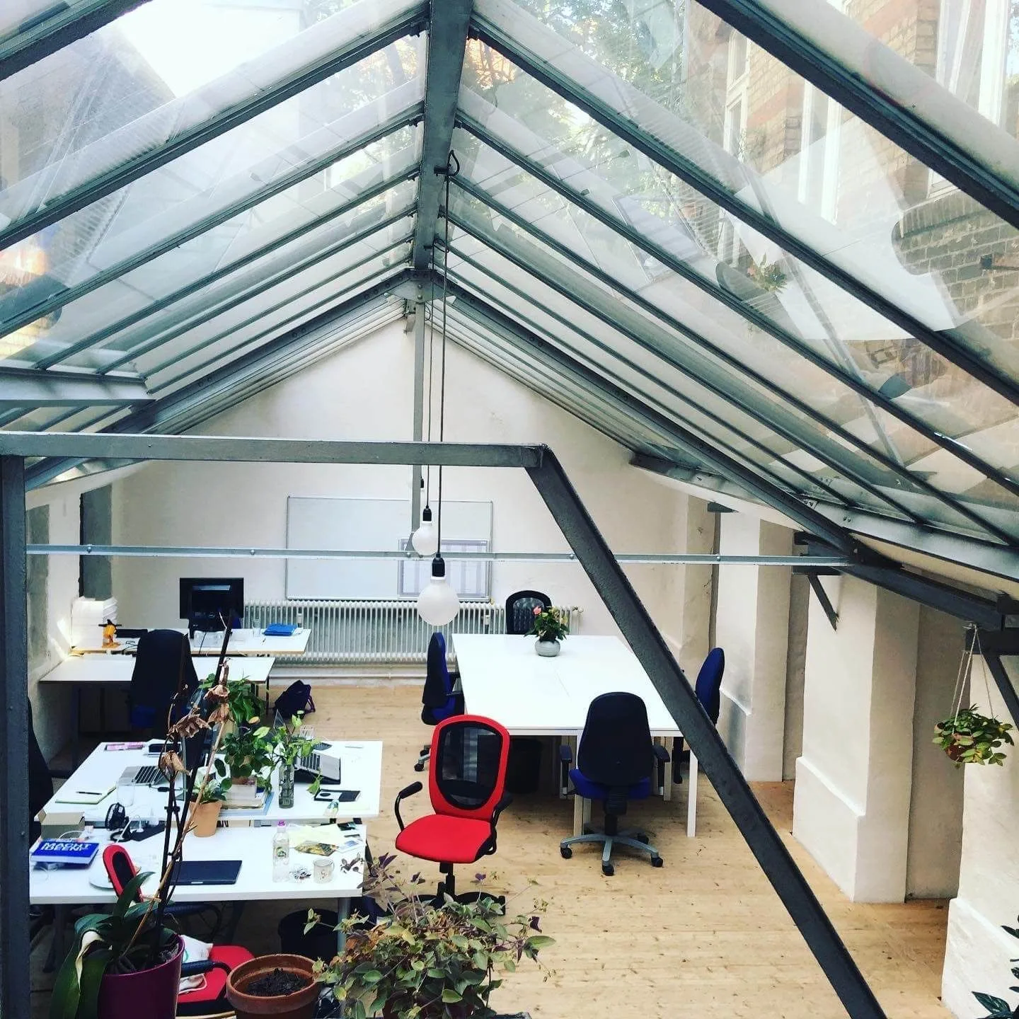 Coworking Glashaus, Großraumbüro, Berlin