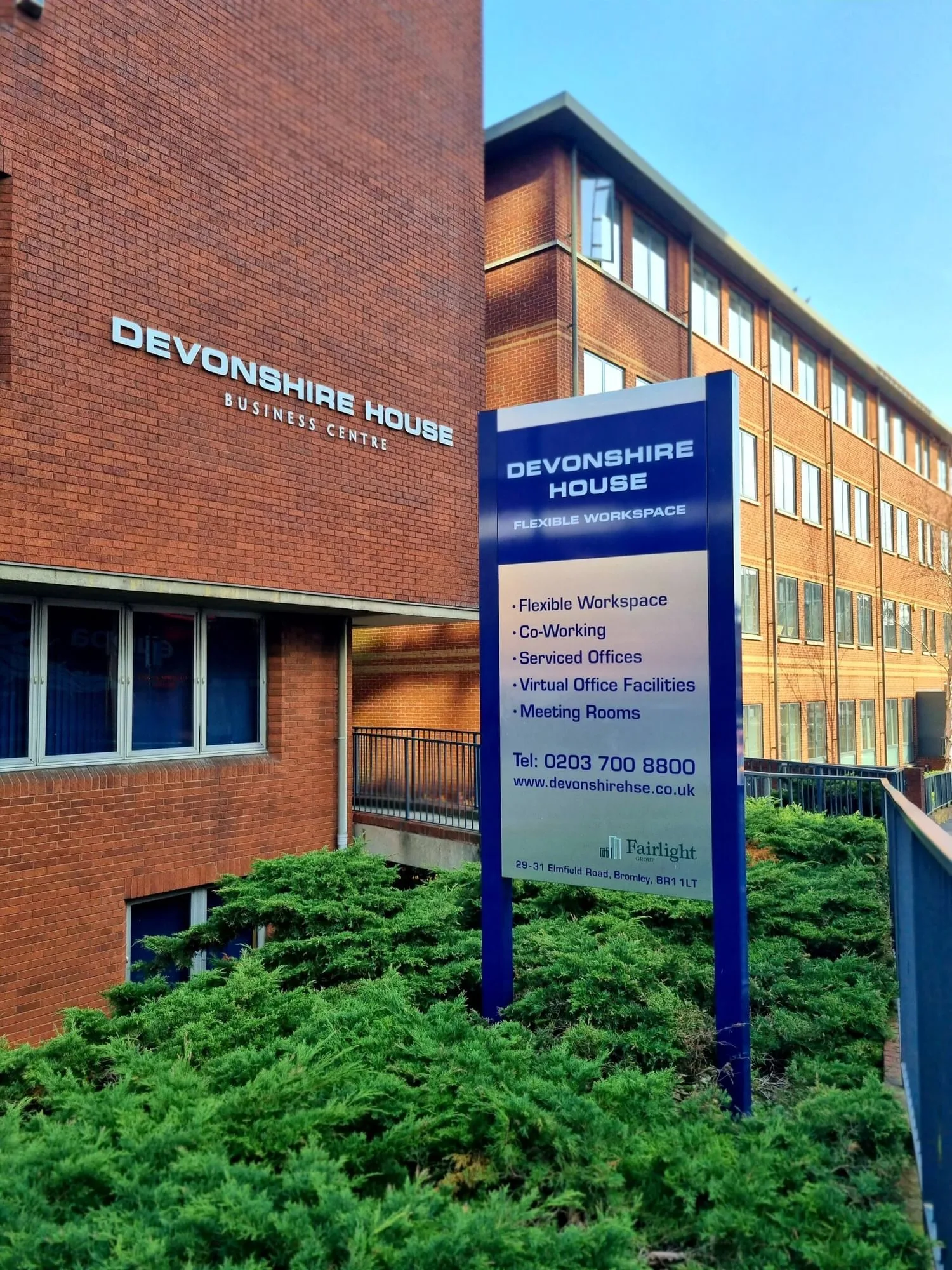 Devonshire House Flexible Workspace, Façade, Bromley